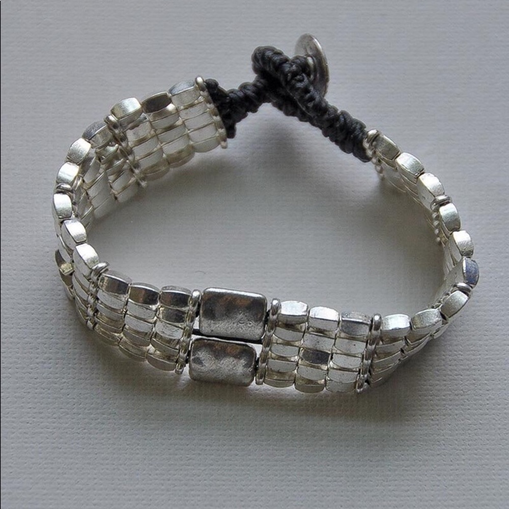 Double Rectangle Silver Bracelet